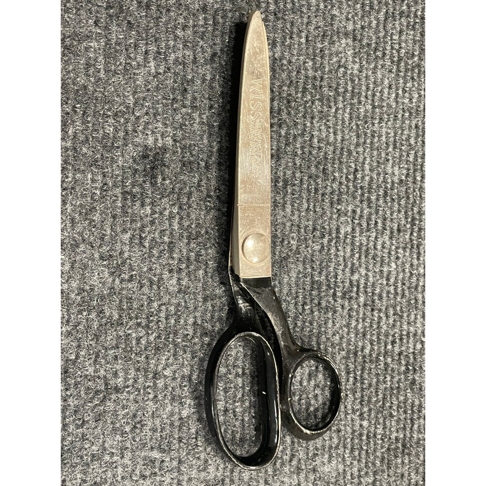 Vintage Wiss Newark NJ USA 8 Inch Professional Tailoring Shears Black Handle